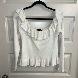 Forever 21 (3X) white off the shoulder cropped sweater